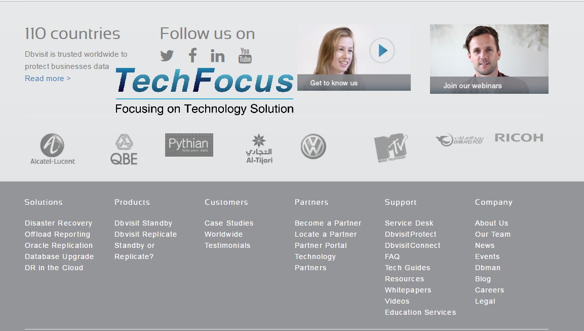 techfocusltd's tweet image. Dbvisit is trusted worldwide. learn more about it...
techfocusltd.com