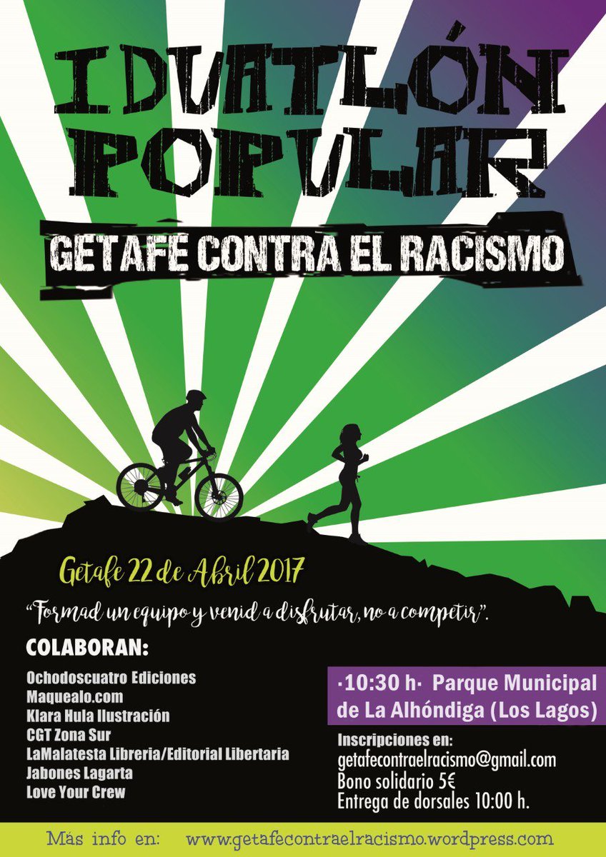 RSP_Getafe's tweet photo. I Duatlón Popular Getafe Contra el Racismo! https://t.co/Zd01lcMcU3