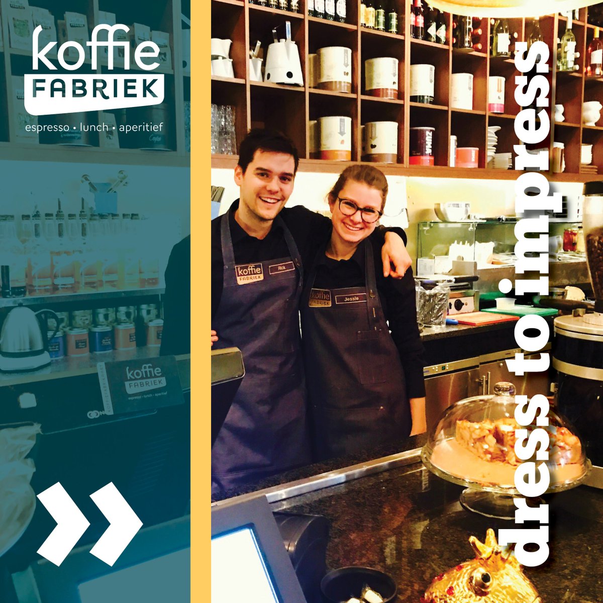 Stap 2! Kijk ze glimmen! Onze 'bouwers' hebben een nieuwe look! Taupe eruit, spijker erin! #koffiefabriek #gouda