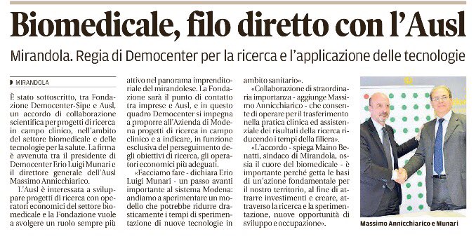 Ausl_modena's tweet image. Ricerca tecnologica al servizio dell'innovazione. #FromBenchToBedside