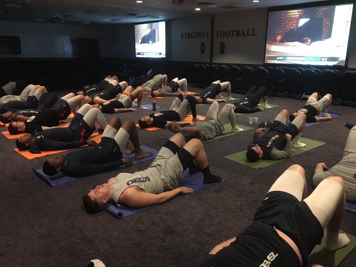 Frank_Wintrich's tweet photo. The Wahoos Wake Up with help from our good friend @RealDDP and his AWESOME @DDPYoga! BANG!💥 https://t.co/6hUhQccCry