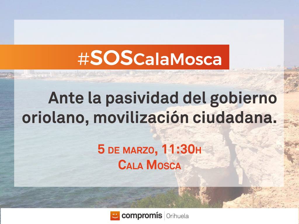 VerdsCompromis's tweet photo. 📣MANIFESTACIÓN #SOSCalaMosca domingo,11.30h Contra la especulación del @PPOrihuela y @Cs_Orihuela defendemos nuestro territorio #VegaBaja 💪 https://t.co/hjo4W8k9PI