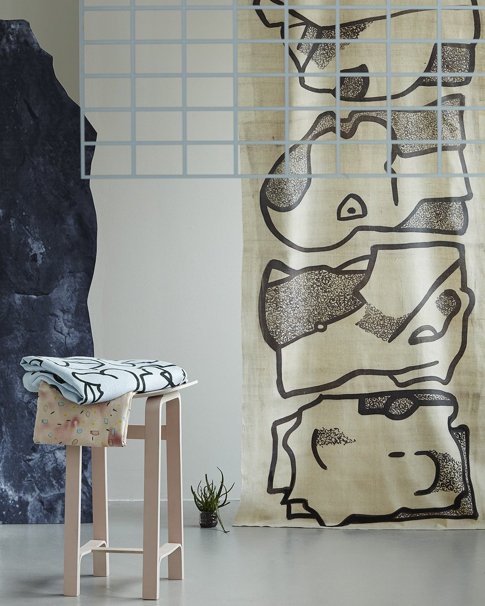 Furniture and fabric... and a big rock