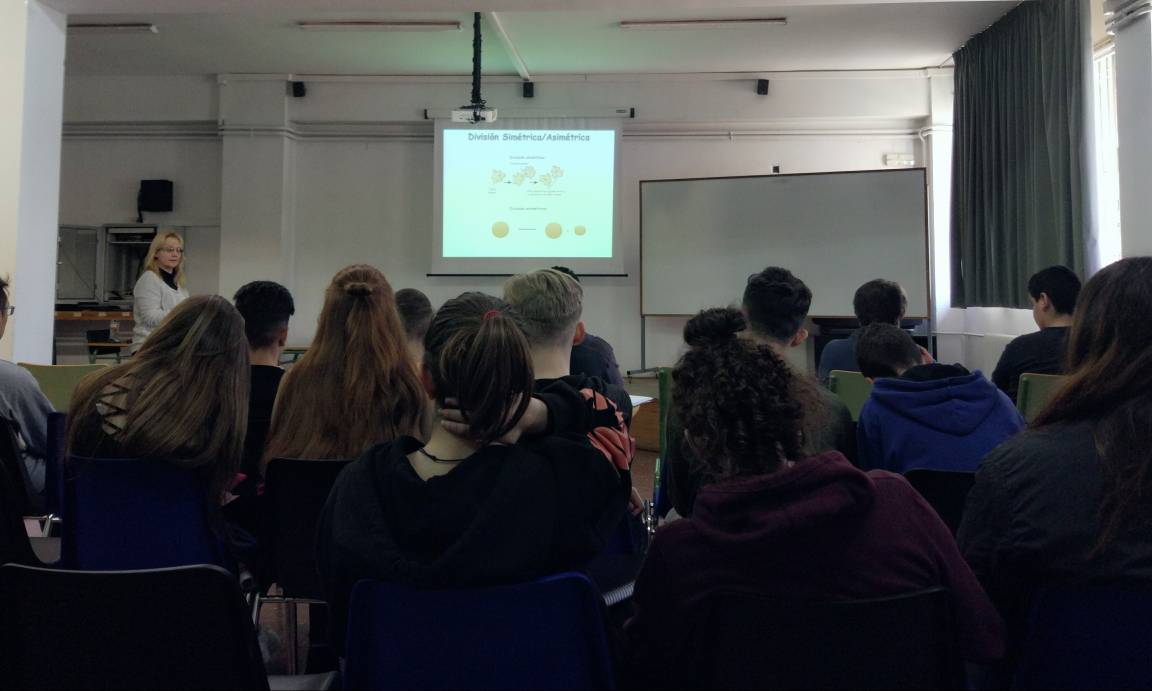 IDIBELL (@idibell_cat) on Twitter photo Avui la Dra.Ethel Queralt presenta el Cicle Cel•lular als alumnes de l'<a href="/insbellvitge/">Institut Bellvitge</a> #TandemLH Avui la Dra.Ethel Queralt presenta el Cicle Cel•lular als alumnes de l'<a href="/insbellvitge/">Institut Bellvitge</a> #TandemLH