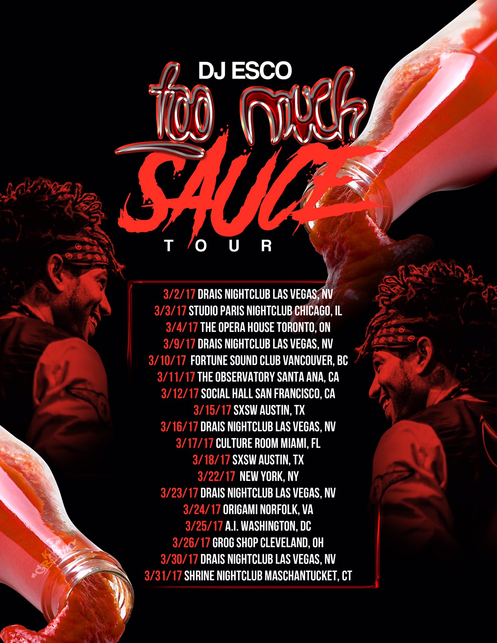 DJ ESCO on Twitter "TooMuchSauce TOUR starts TODAY in LasVegas