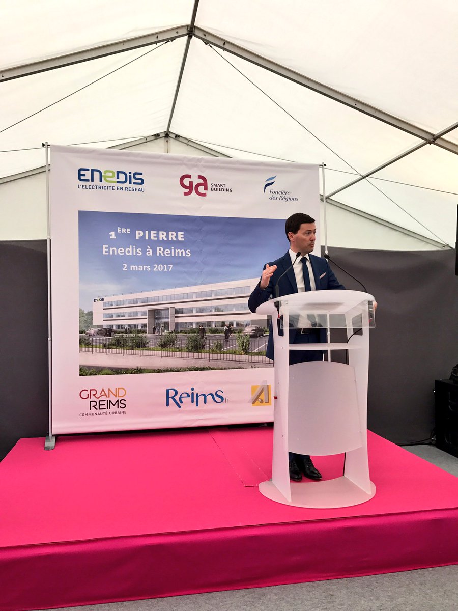 GroupeGA's tweet photo. "Le futur site d'@enedis @VilledeReims, c'est 6000m² de bureaux et 2000m² d'activité, réalisé en #BIM et en site occupé" @SebastienMatty https://t.co/Gaadgvyk99