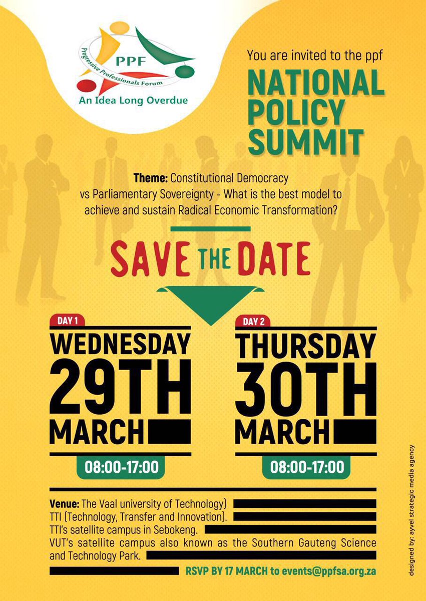 You are invited to the PPF National Policy Summit <a href="/MzwaneleManyi/">Mzwanele Manyi MP</a>