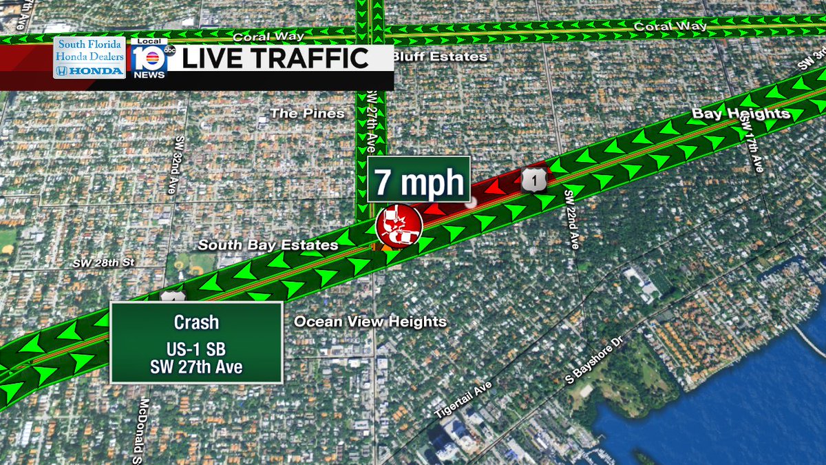 Crash on US-1 SB at SW 27th Ave #traffic https://t.co/w4xbvMJYNO