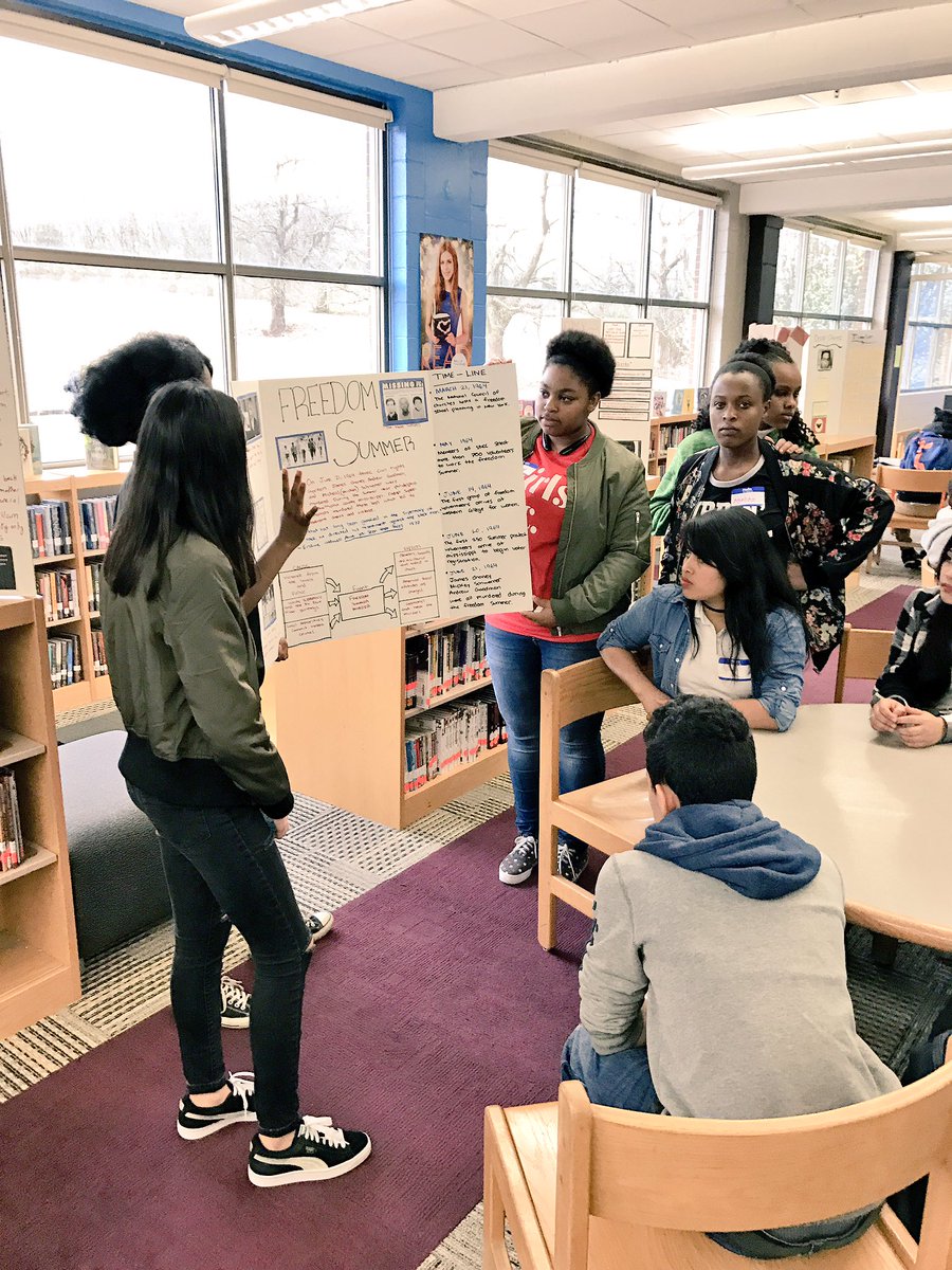jarredamato's tweet photo. Proud teacher moment: watching Ss present their #CivilRights research projects during multi-school 📚 study. Power of an authentic audience. https://t.co/lVSUMDx301