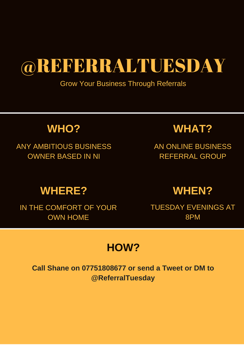 thomasrichard_1's tweet photo. Book 8pm on Tuesdays @ReferralTuesday Every small business owner needs #referrals Contact Shane 07751808677 #nistartupshour https://t.co/rLi59ibLpz