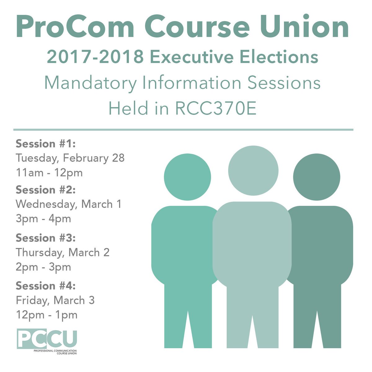 We've added an additional info session on Friday. Make sure to check it out if you want to get involved in the PCCU!