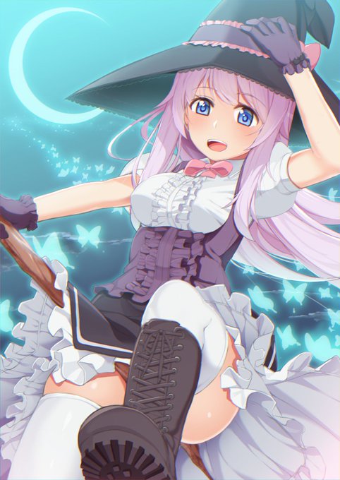 創作で月夜の魔法使的な何かです。大きなスカートふわりと広がっていると、何故かこうそそられるものがあります。 