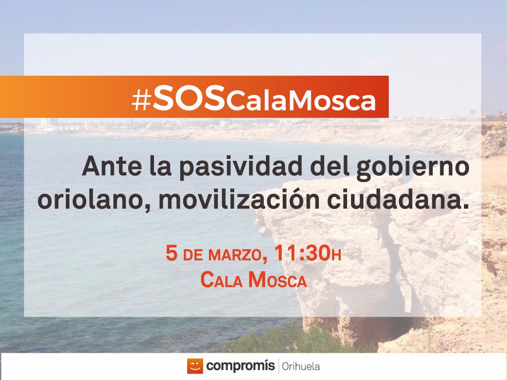 CompromisOri's tweet photo. Recordar que el domingo tenemos cita para cumplir nuestro compromiso con el entorno natural de #Orihuela.
Nos vemos ✌ #SOSCalaMosca https://t.co/REqjh48vef