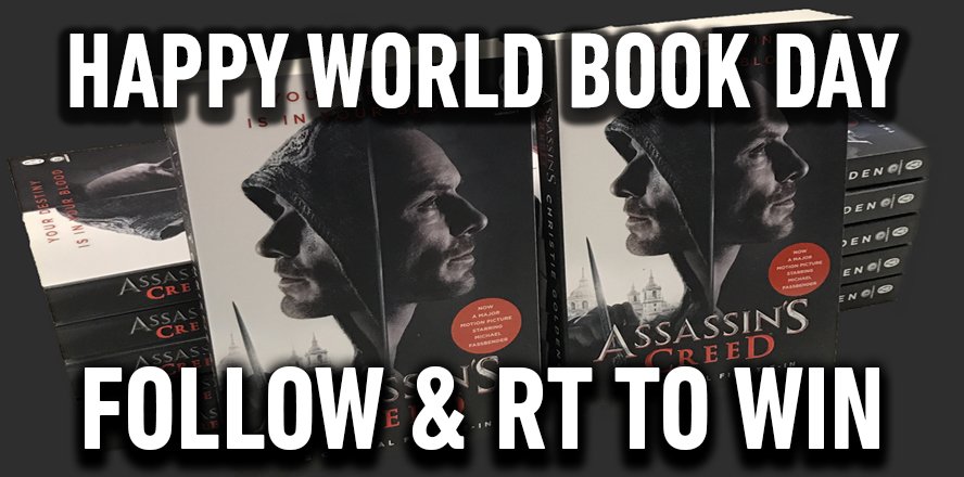 Assassins_UK's tweet photo. We have 12 Assassin's Creed books to giveaway for #WorldBookDay! Follow us and RT for a chance to win one! Competition ends 11:59PM tonight! https://t.co/XzQnE8ouYP