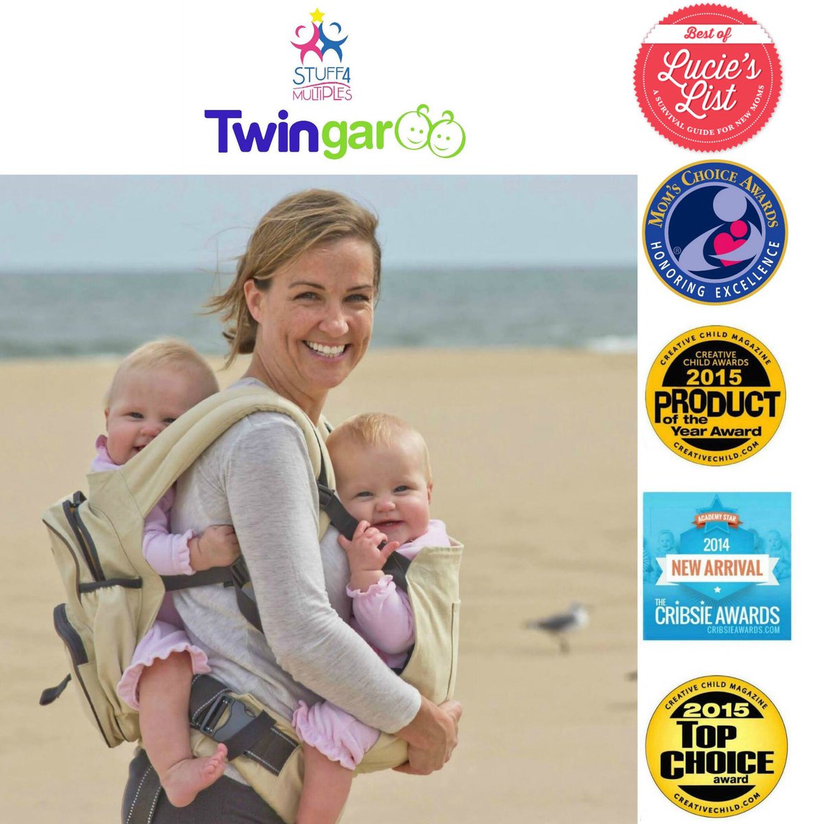 JulixaHaddon's tweet photo. The Twingaroo carrier wins a "Best of Lucie's List" award and we couldn't be happier! #stuff4multiples https://t.co/X5AckYih59