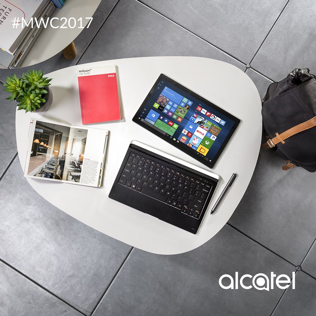 Alcatelmobile's tweet image. Incredibly light and performing, Plus 12 is #YourOfficeOnTheMove wherever you are. #MWC2017 #Alcatelenjoynow