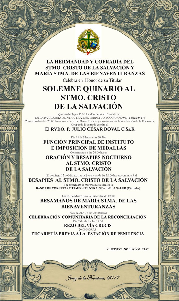 salvacionjerez's tweet photo. Orla de cultos para la cuaresma https://t.co/Pz8vAF28hM