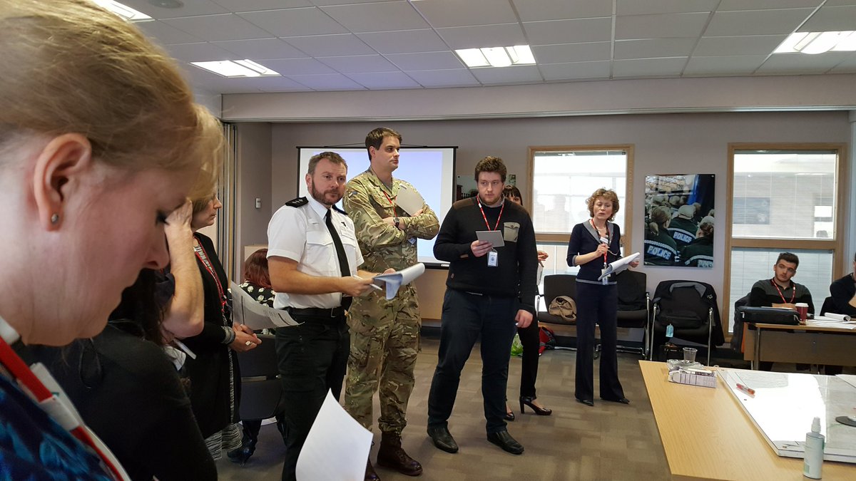 StaffsPrepared's tweet photo. #ExRAVEN multi agency exercise continues. Partners agree next steps in their response to the "emergency" #GladItsNotForReal #StaffsPrepared https://t.co/G9Samm264T