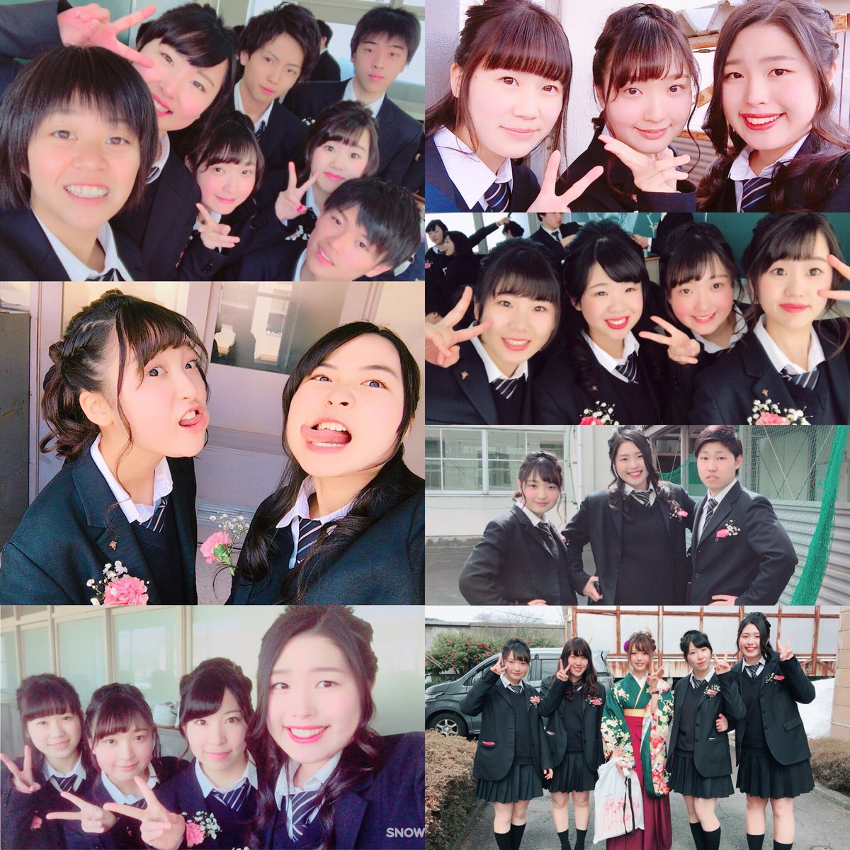 926_mai's tweet photo. 🌸 2017.3.1  高島高校卒業 🌸
仲良くしてくれた人たち、いっぱいの思い出をありがとう（ ｉ _ ｉ ）♡ 

高校生活最後の日、クラスのみんなと過ごせてめちゃくちゃ楽しかったな〜。 https://t.co/dqpoO9rYBB