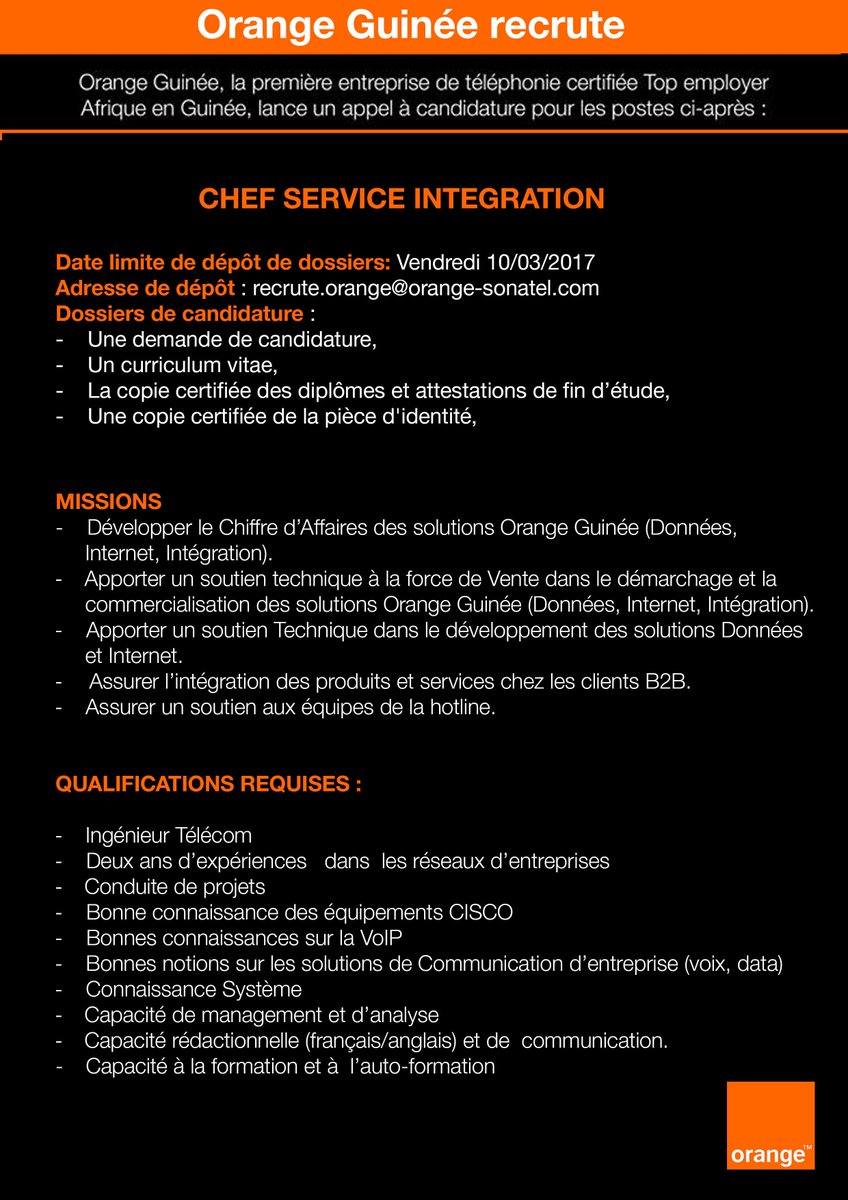 Orangeguinéerecrute Hashtag On Twitter - 