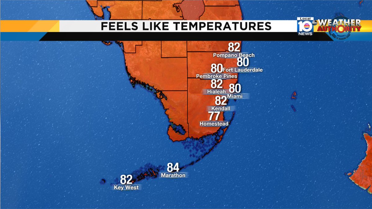 WOW look at these " Feels Like" Temperatures it will continue to warm up before showers & storms develop. https://t.co/zy9gxHw11D