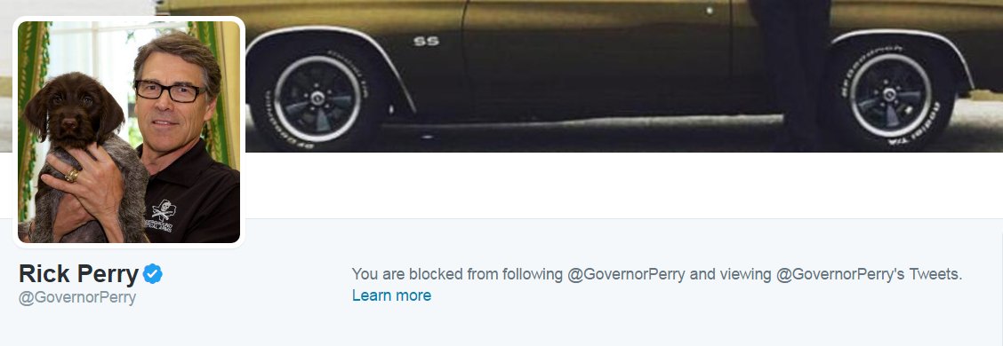 PolitiFact's tweet image. Rick Perry, who blocked us on Twitter, was confirmed today as Energy secretary. @GovernorPerry