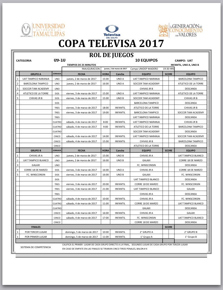 TelevisaGolfo's tweet photo. Hoy iniciamos la Copa #Televisa Deportes #Tampico 2017 @INDETamaulipas @ciudadmaderogob pt2 https://t.co/7fetYtowL4