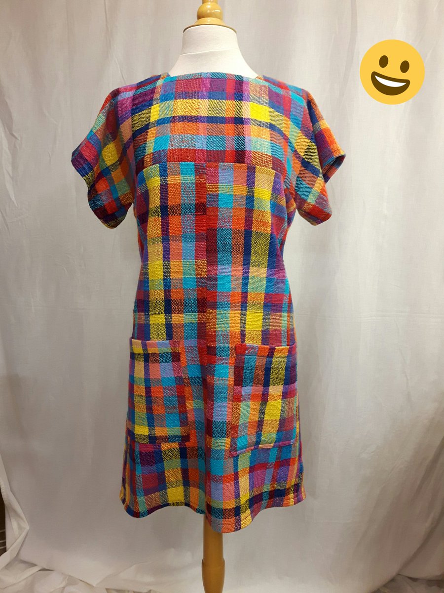 getweaving's tweet image. Wear Your Weaving! Ashford mercerised cotton warp, handspun wool singles weft, my own pattern. The fabric is only 12in wide!