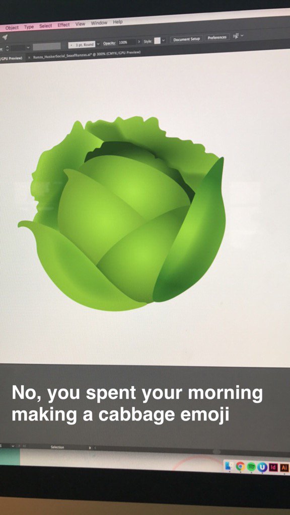 sameecallie's tweet photo. My favorite illustration I've ever made is a cabbage emoji. But I mean... look at it! https://t.co/6BToV3bOjJ