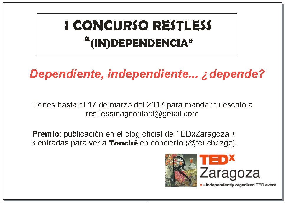 RestlessMagzn's tweet image. Os animamos a participar en nuestro I Concurso!!