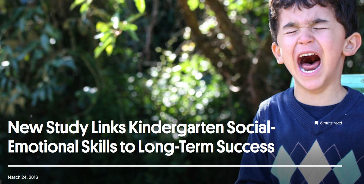 New Study Links Kindergarten Social-Emotional Skills to Long-Term Success: #SEL bit.ly/2379h9d #SEL