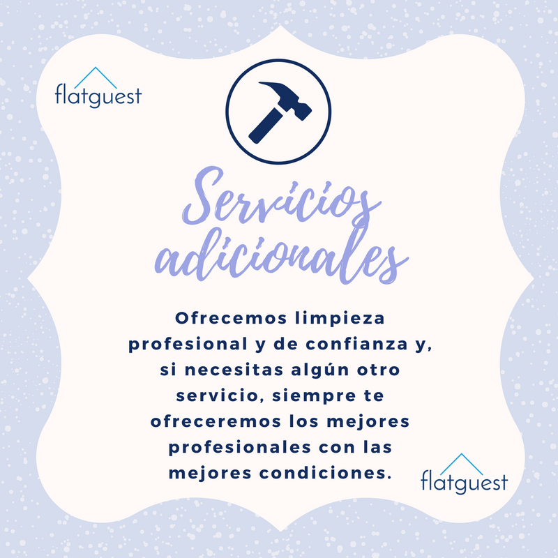 Flatguest's tweet photo. Con #flatguest, cualquier #servicio adicional que necesites para el alquiler de tu #vivienda en un solo click. https://t.co/TXcvcxzNsJ