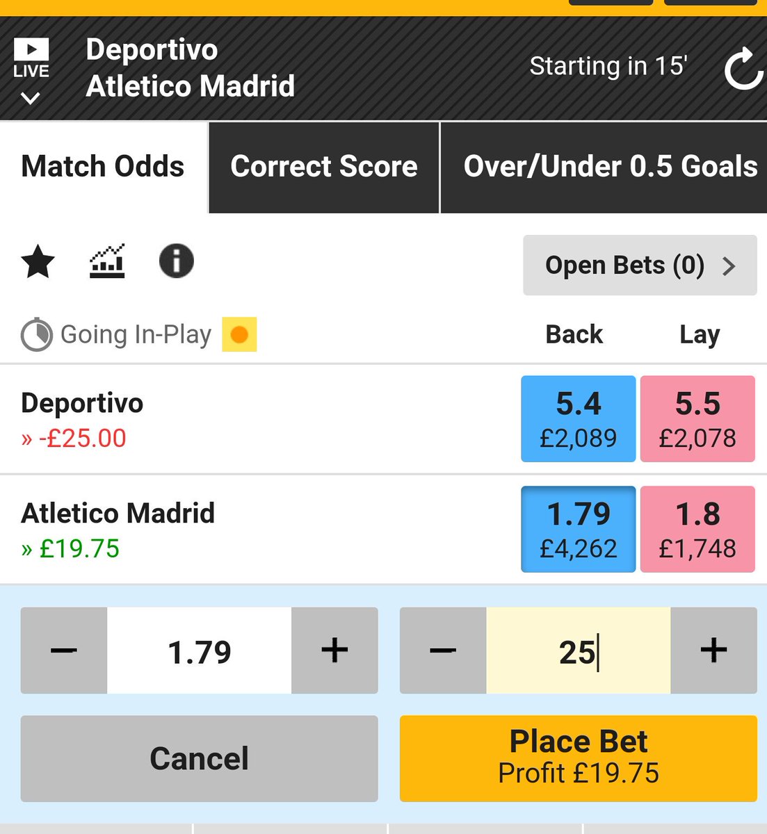 EmpireSportTips's tweet image. Single tonight Atletico Madrid win @ 1.79 which is extremely generous even if Madrid field a weaker team.