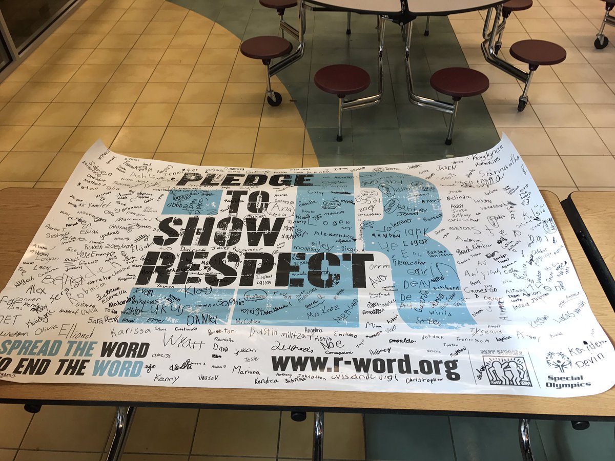 k_krotz's tweet photo. Spreading the Word to End the Word @UnityKnightsK5. Pledging to #pushthepositive @AshleyFengler https://t.co/PfMc4vgKQ4