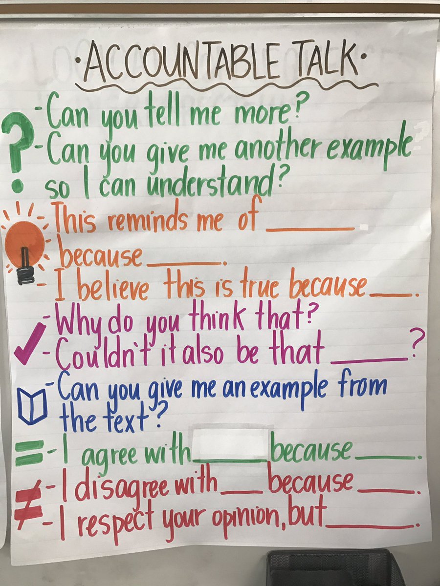 MrsDaleInFifth's tweet photo. We love turn and talks! We use our accountable talk chart every day in order to dig deep and create meaningful convo!#ElginLearns #BTWLearns https://t.co/PUgODgN9pZ