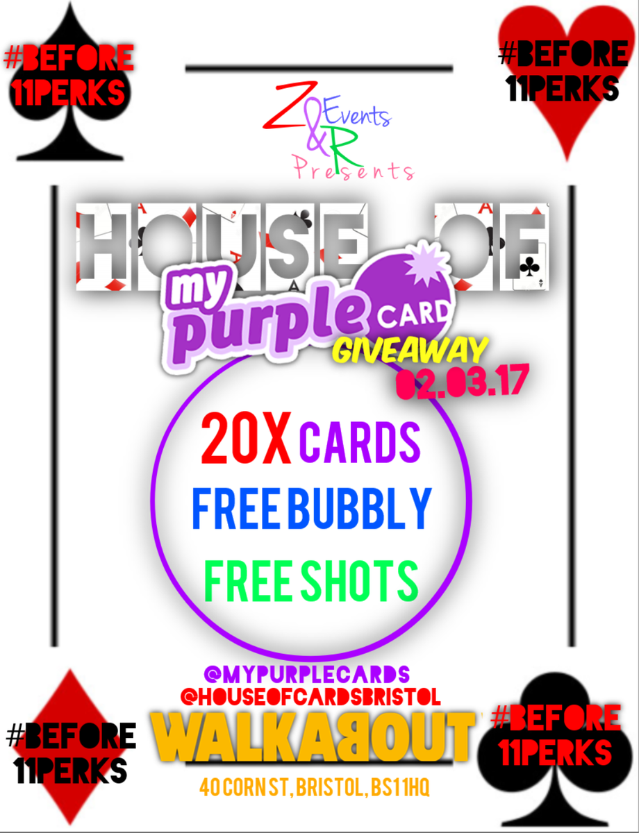 ZiggiWatkins11's tweet photo. #before11perks #hocbristol #tonight #thehocway #mypurplecard #giveaway #houseofmypurplecard #student #uwe #uob #bristol #uni #university #rt https://t.co/p6F9PjHZ3z