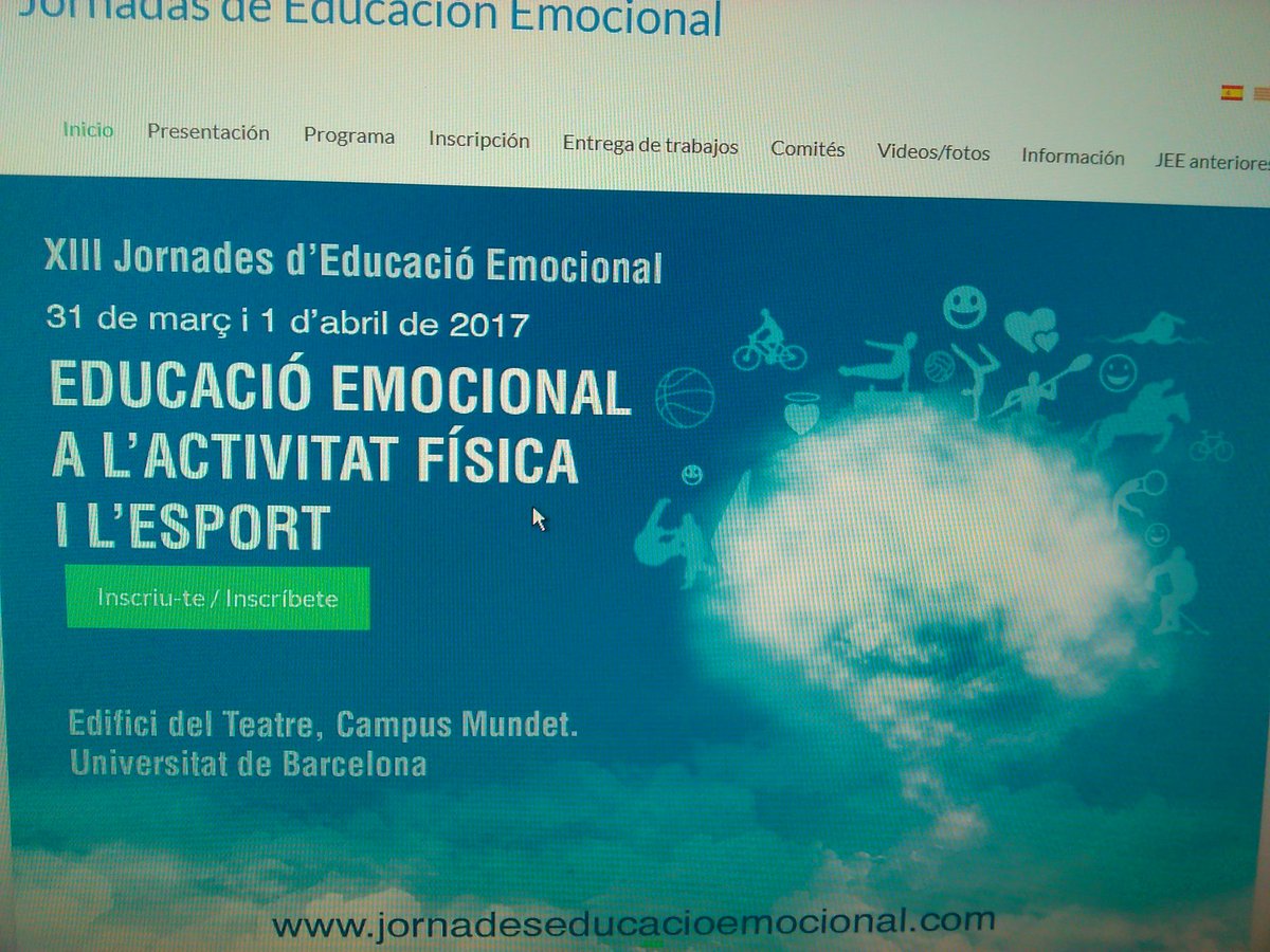 El proper 1 d'abril em podreu escoltar a les 13es Jornades d'Educació emocional <a href="/UniBarcelona/">Universitat de Barcelona</a> ub.edu/jornadeseducac…