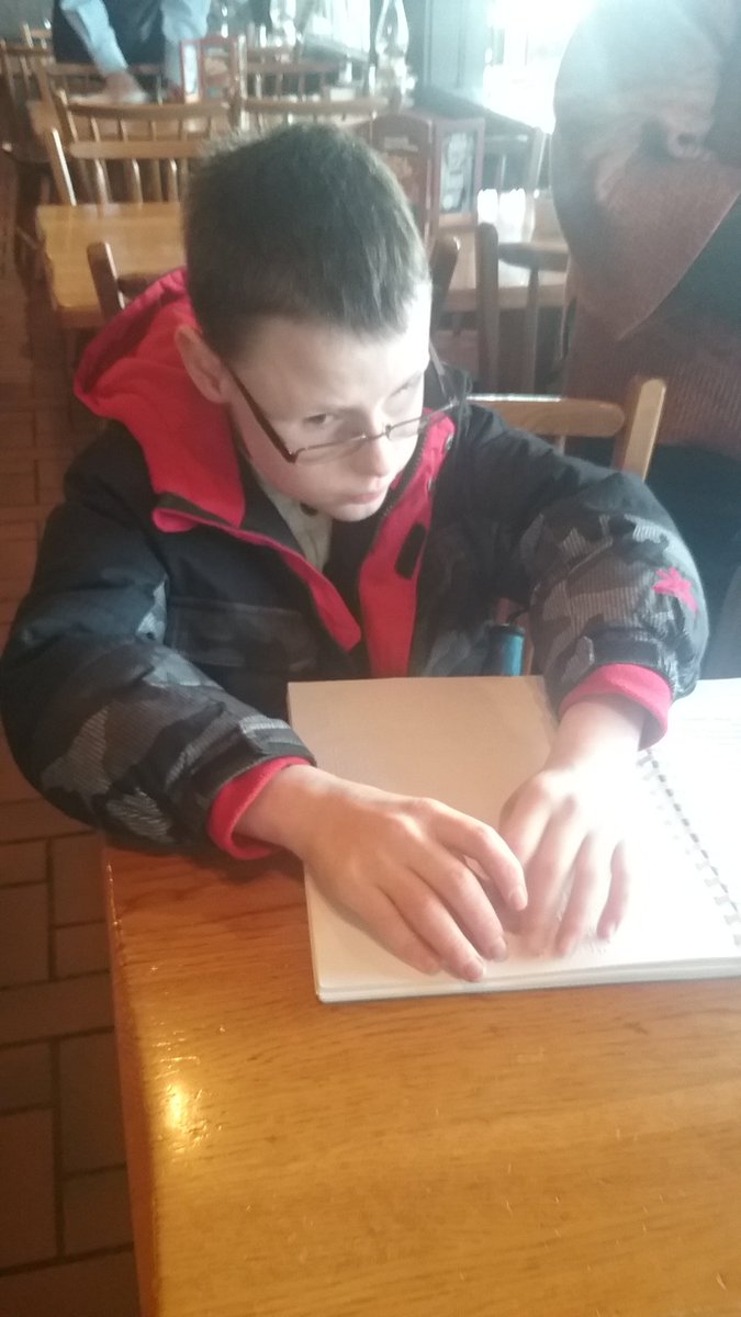 DawnWri12593771's tweet image. @romehighlibrary We have been using awesome Braille skills to read a menu!#ReadAcrossAmerica 
#romewolvesread  
#rcswolvespln