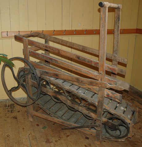 #TBT ca. 1885, this treadmill was powered by a goat or a dog and attached to a churn to mechanize the churning of butter. Photo: <a href="/AgMuseum/">Canada Agriculture and Food Museum</a>