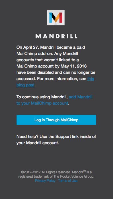 sambrannon01's tweet photo. @MailChimp What do I have to do in order to stop seeing this message every time I try and log into my Mandrill account? https://t.co/KdhzPC5SRt