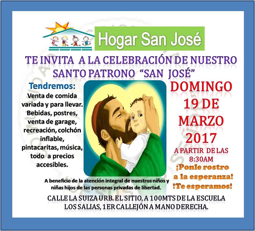 hogarSanJ's tweet photo. Buenos días amigos!!! les invitamos a sumar esfuerzos este 19 de marzo @hogarSanJ a beneficio de esta obra. @DiarioAvanceWeb @laregionweb https://t.co/d2kMhvA7Qa