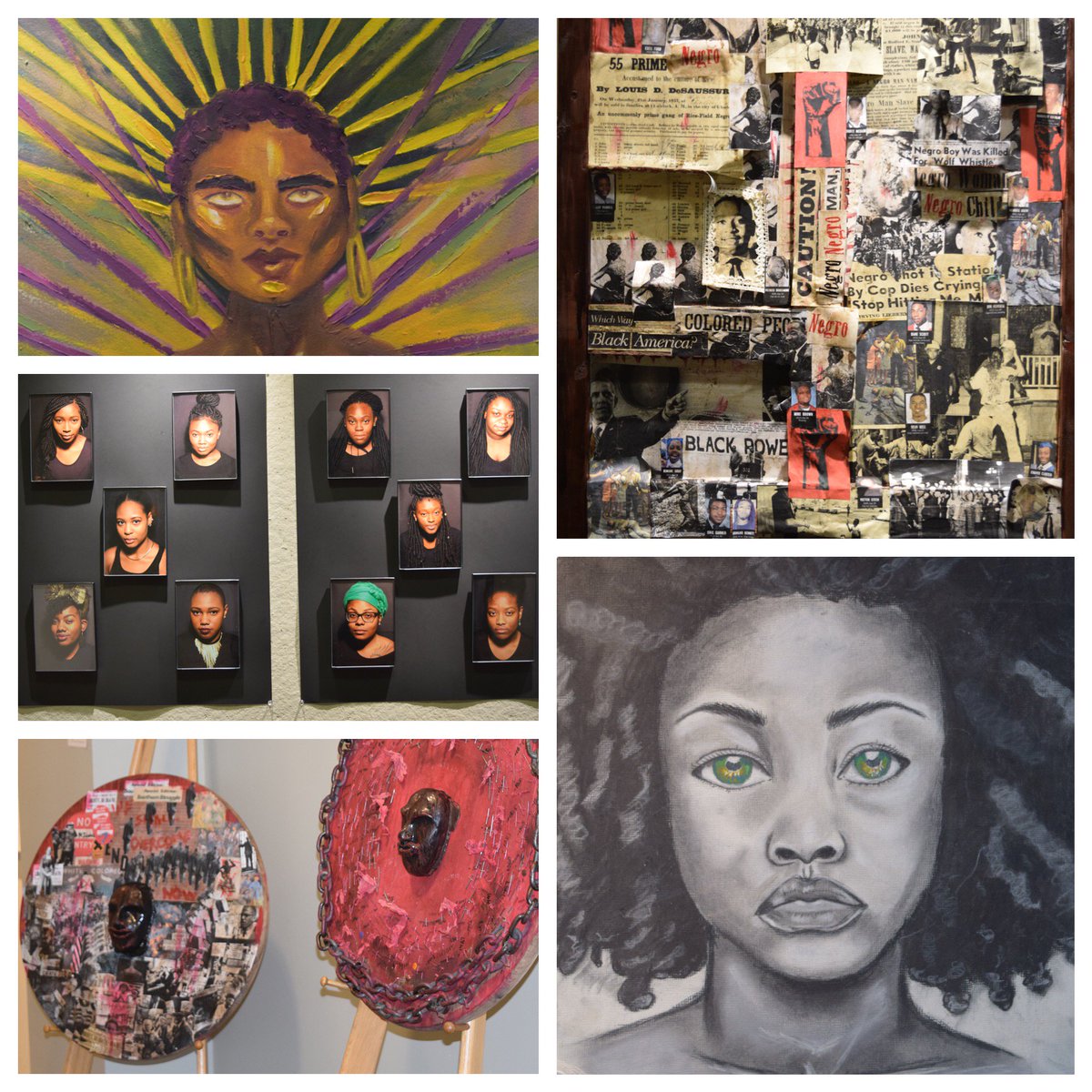 SaintElizabethU's tweet photo. Don't forget to stop by the Art Department in Annunciation today to catch the final days of the "African American Heritage Art Show" #CSE https://t.co/UWheQADoxb