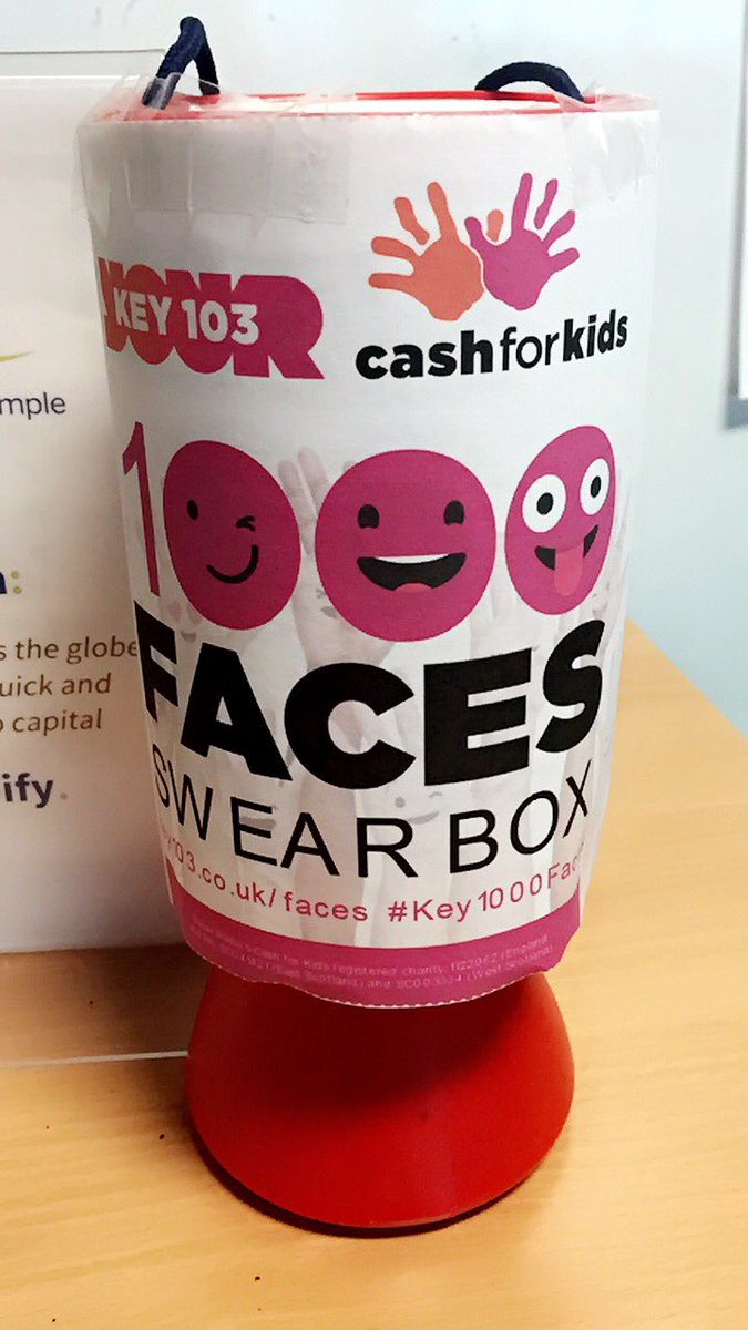 ninapek's tweet photo. Swear box is in full swing in the @Capify_UK office for @CFKKEY103 #KEY1000FACES #keepswearing #keepdonating https://t.co/hPFeiiAkxE