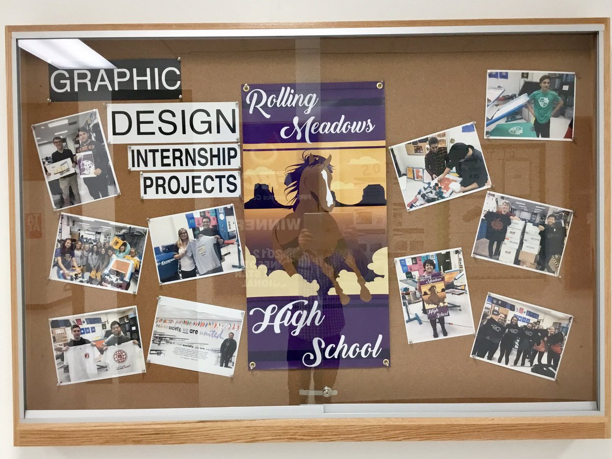 RMHS graphic design internship projects completed by students this year! Giving Ss real life career experience working w/ clients #d214ready