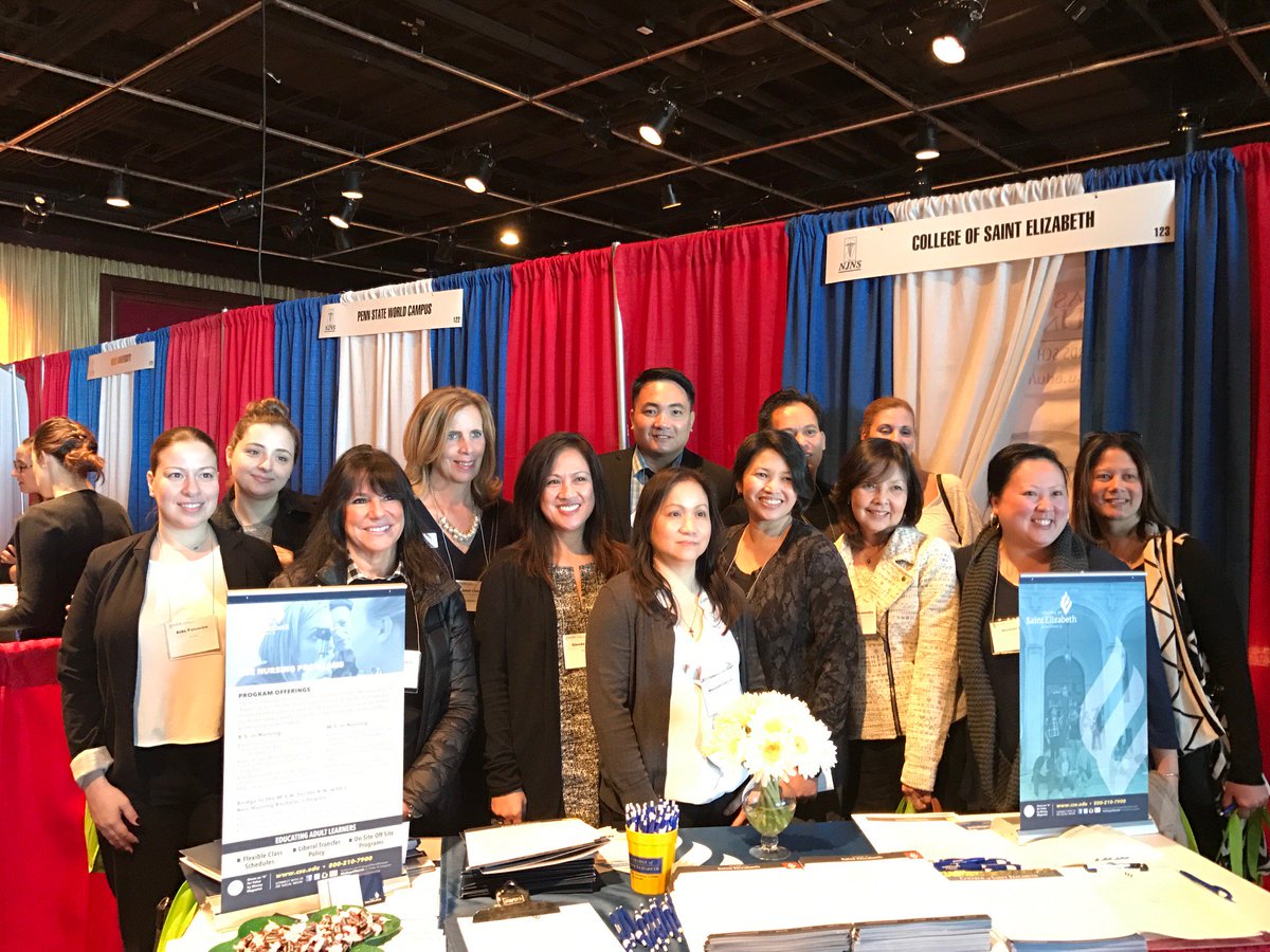 CSEAdmissions's tweet photo. So proud to be represented at the New Jersey Nursing Students Convention! Visit booth #123 for information about @CollegeOfSaintE programs! https://t.co/EYW3b1P6EO