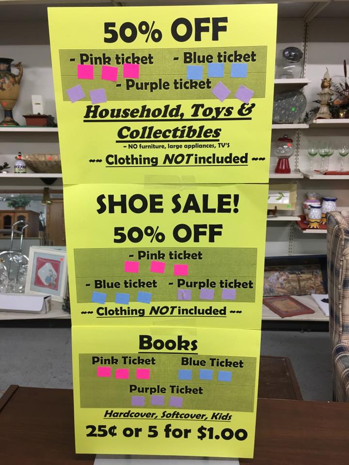 YourResaleShop's tweet photo. Big, huge, gigantic, incredible SALE. RIGHT NOW at the Partnership Resale Shop in Rolla. 2100 D N. Bishop. #sale #resale #shop #bargains https://t.co/WGScYI4PPl