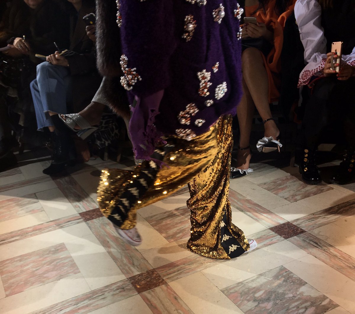 Alexander Fury on X: "Giant sequin Kappa tracksuit trousers at Faith  Connexion, by former Balmain creative director Christophe Decarnin. Take  That soundtrack. https://t.co/2QTKBqJ7UK" / X