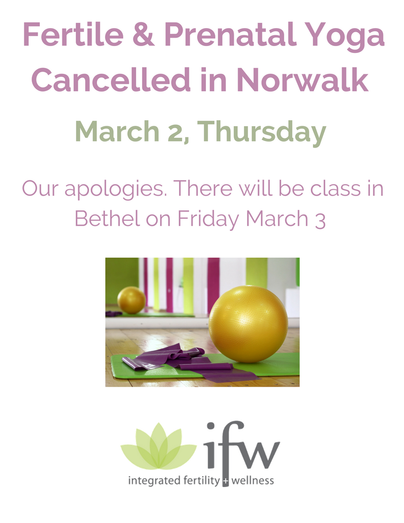 illumefertility's tweet photo. #FertileYoga &amp; Prenatal Yoga cancelled at #RMACT Norwalk office on March 2. #FertileYoga will be held on Friday,March 2 at @yogaspacect https://t.co/PoLtSOtmVS