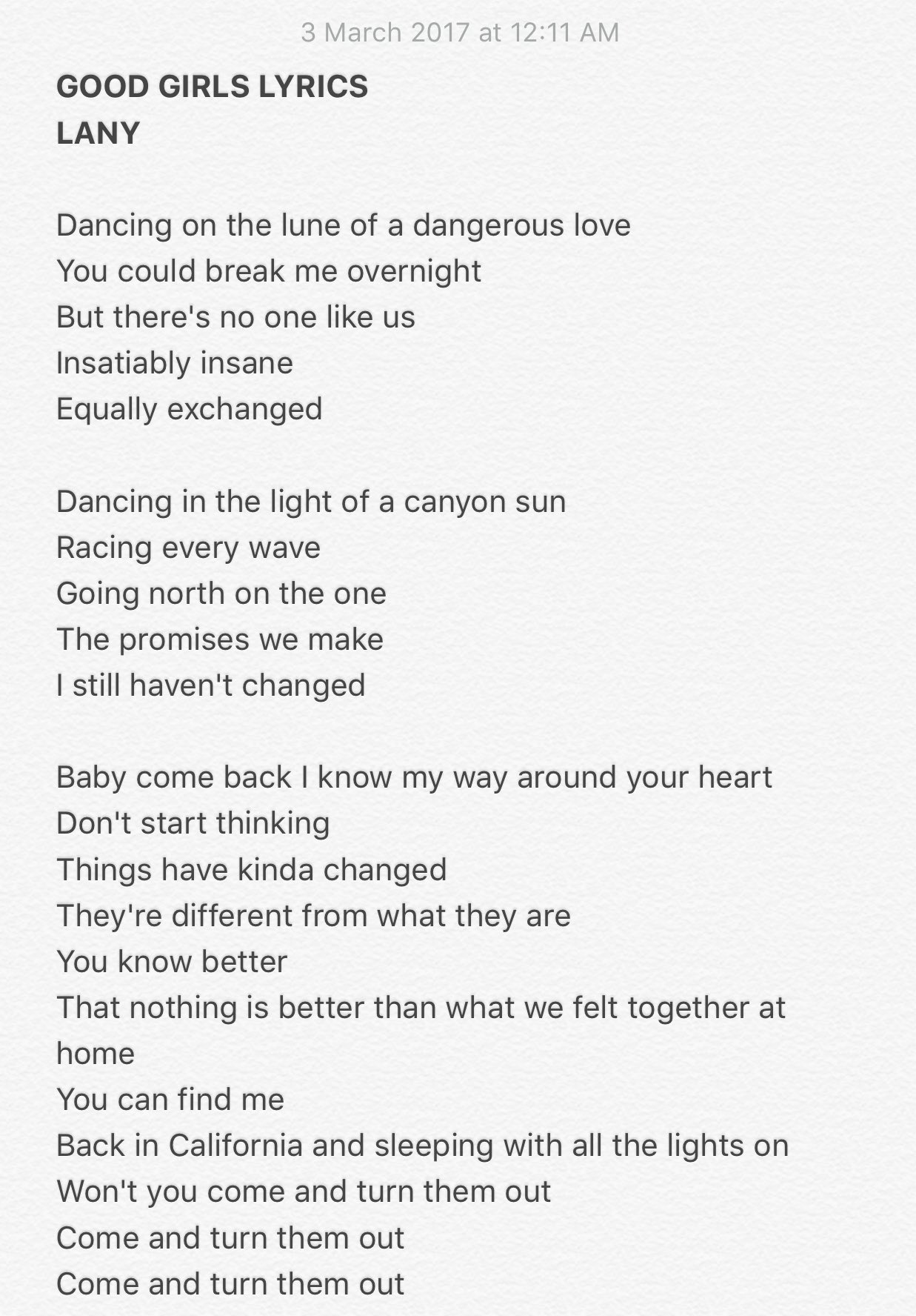 Lany Phl Mama S Boy On Twitter Good Girls Lyrics Lany lany phl mama s boy on twitter good