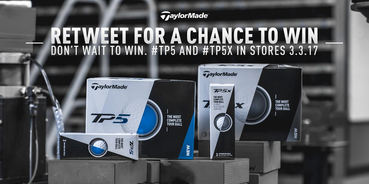 TaylorMadeGolf's tweet image. RETWEET &amp;amp; FOLLOW by Sunday at 11p PT for a chance to win a year supply of #TP5 or #TP5x.

(Official #Sweeptakes Rules in 1st comment)